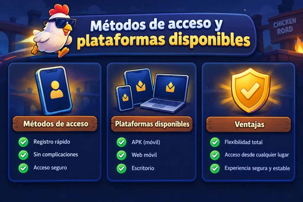 Métodos de acceso y plataformas disponibles